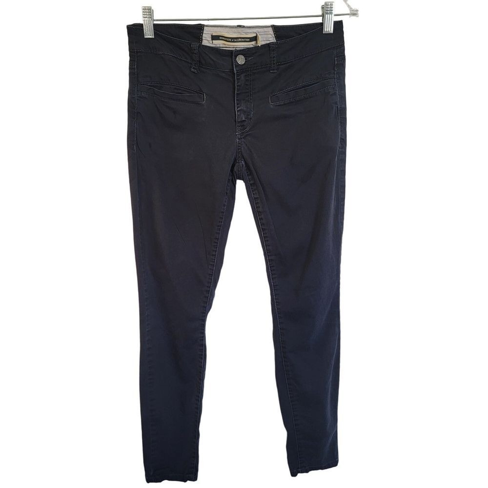 Daughters of the Liberation Anthropologie Black Chino Flat Front Pocket Pant | 4